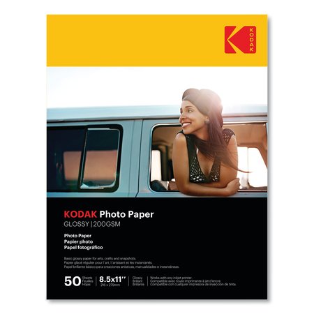 KODAK Photo Paper, 8 mil, 8.5 x 11, Glossy White, PK50, 50PK 41182